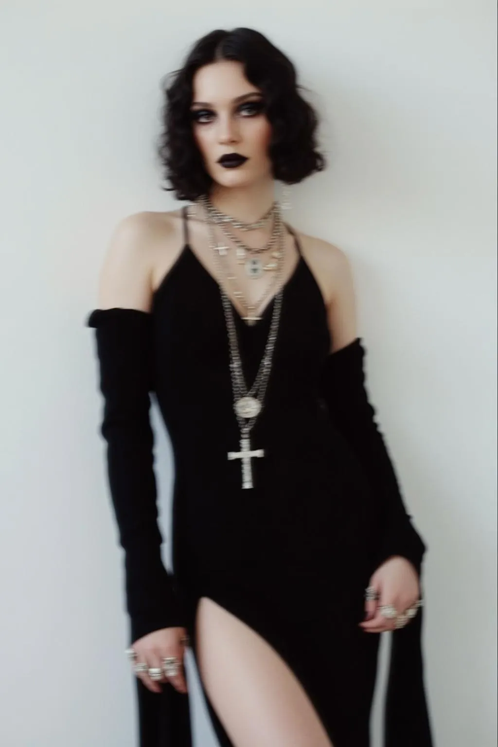 Makeup Necklace And Rings In Fashion Portrait