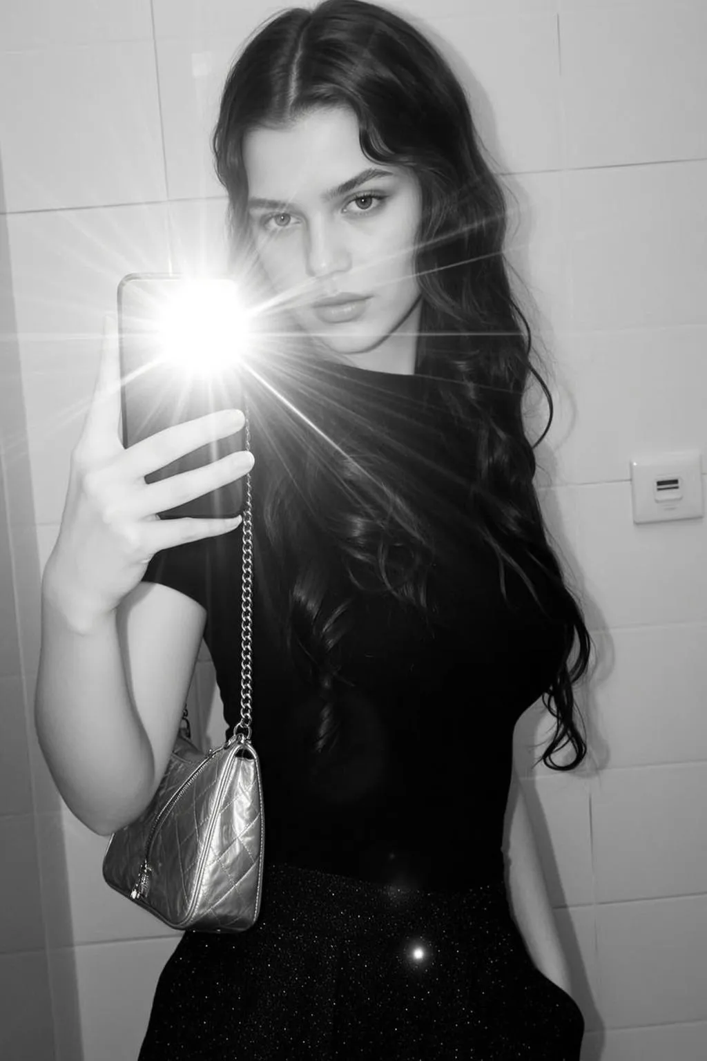 Flash Bathroom Mirror Selfie