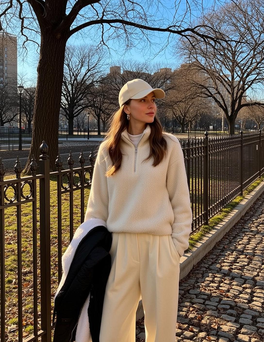 Casual Young Long Wavy Brown Fair Cream-colored