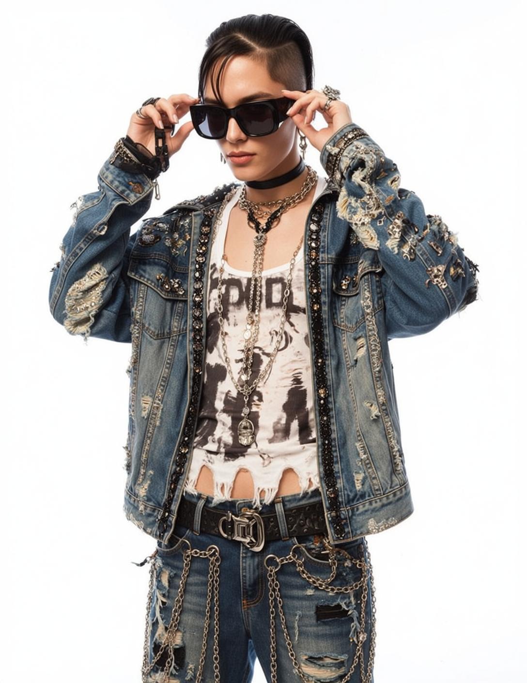 Cybercore Recreate This Scene Prompt Description Androgynous