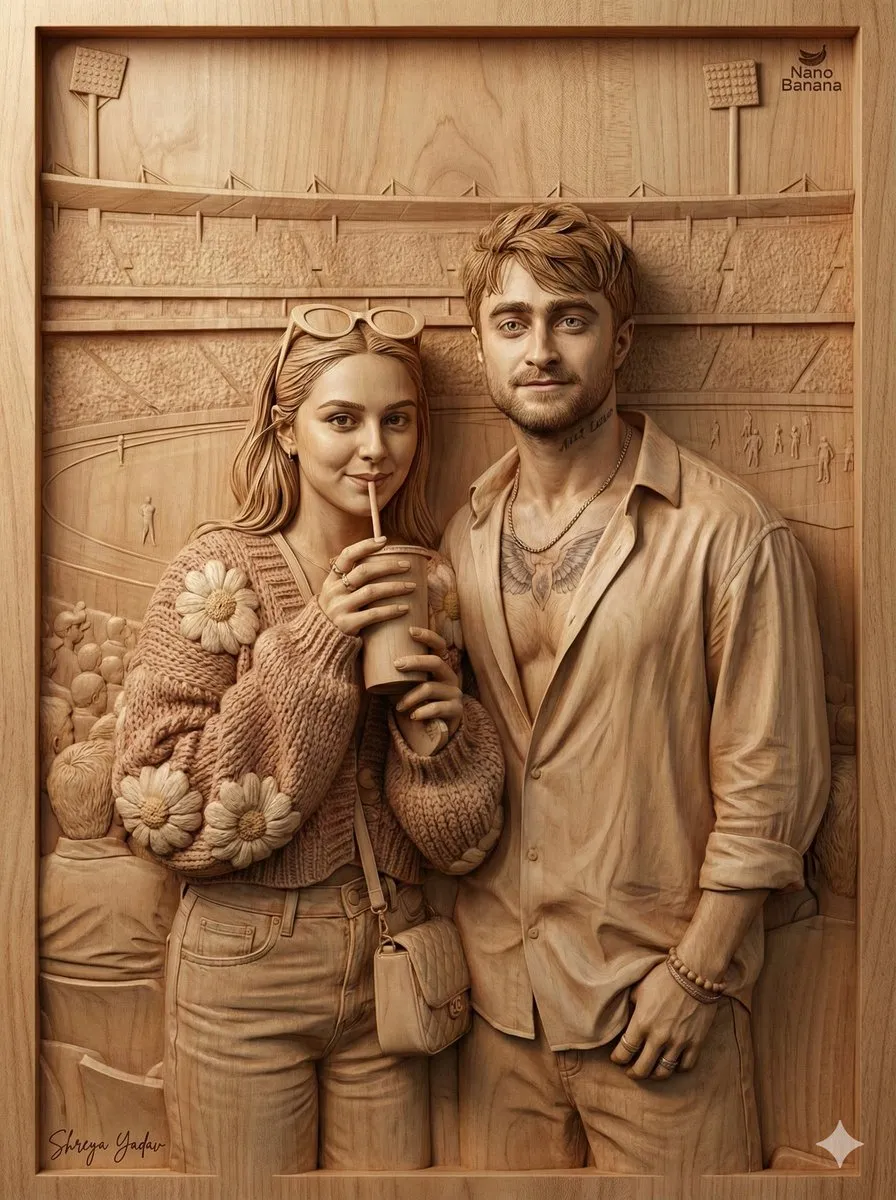 Sculpted Serenity: A Family in Wood