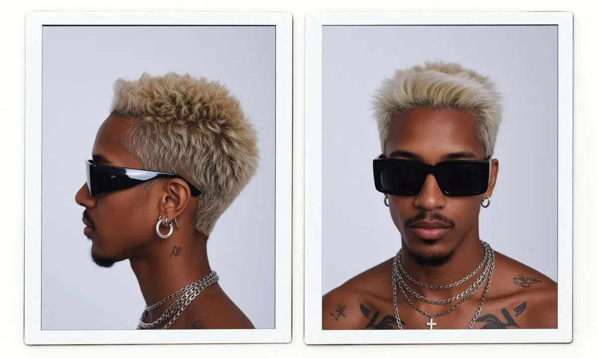 Tattoos And Sunglasses And Earrings And Necklace In Studio Portrait