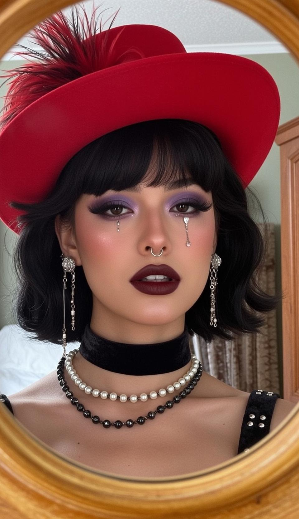Halloween Makeup Young Short Black Bob Bangs