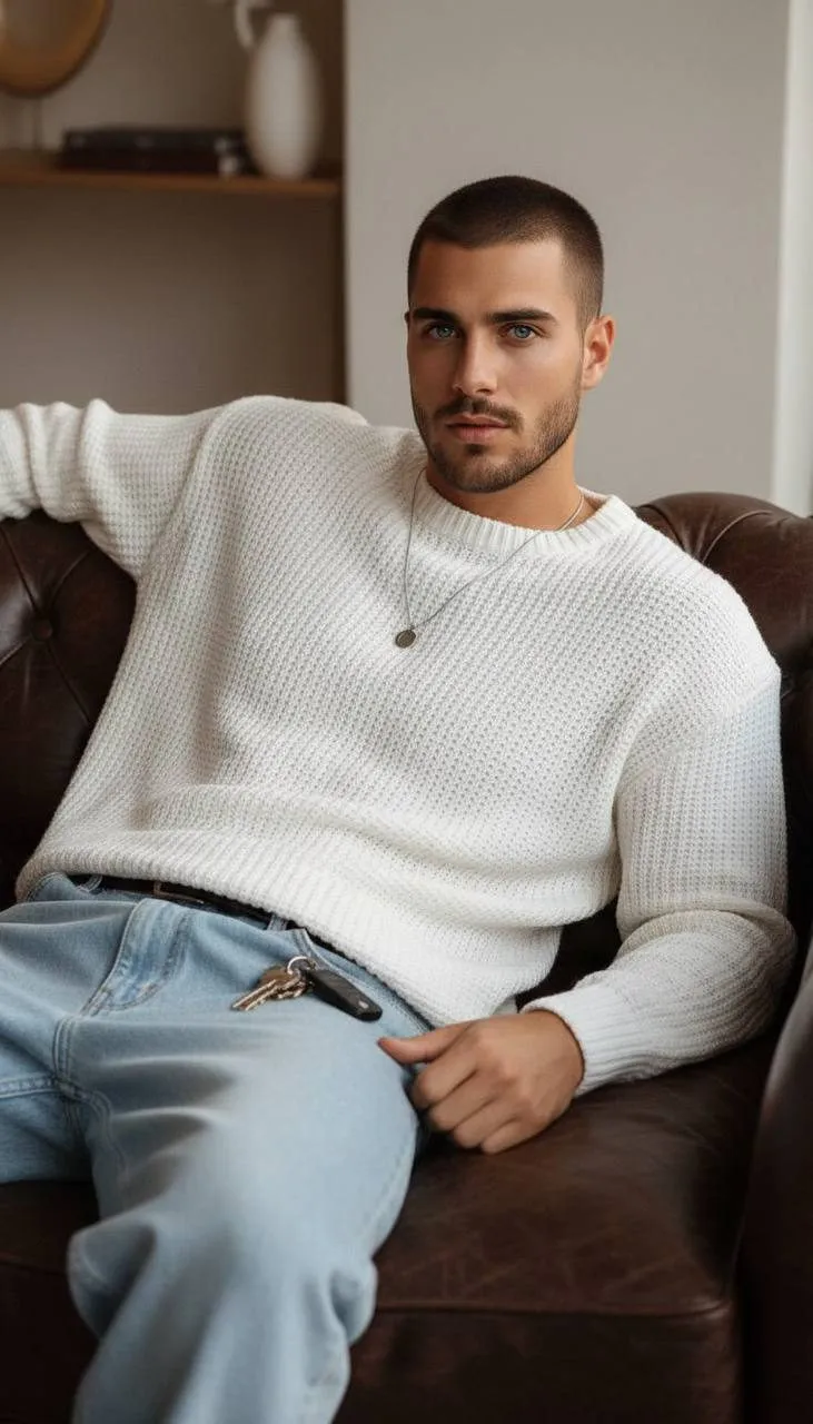 Necklace In Knitwear Portrait