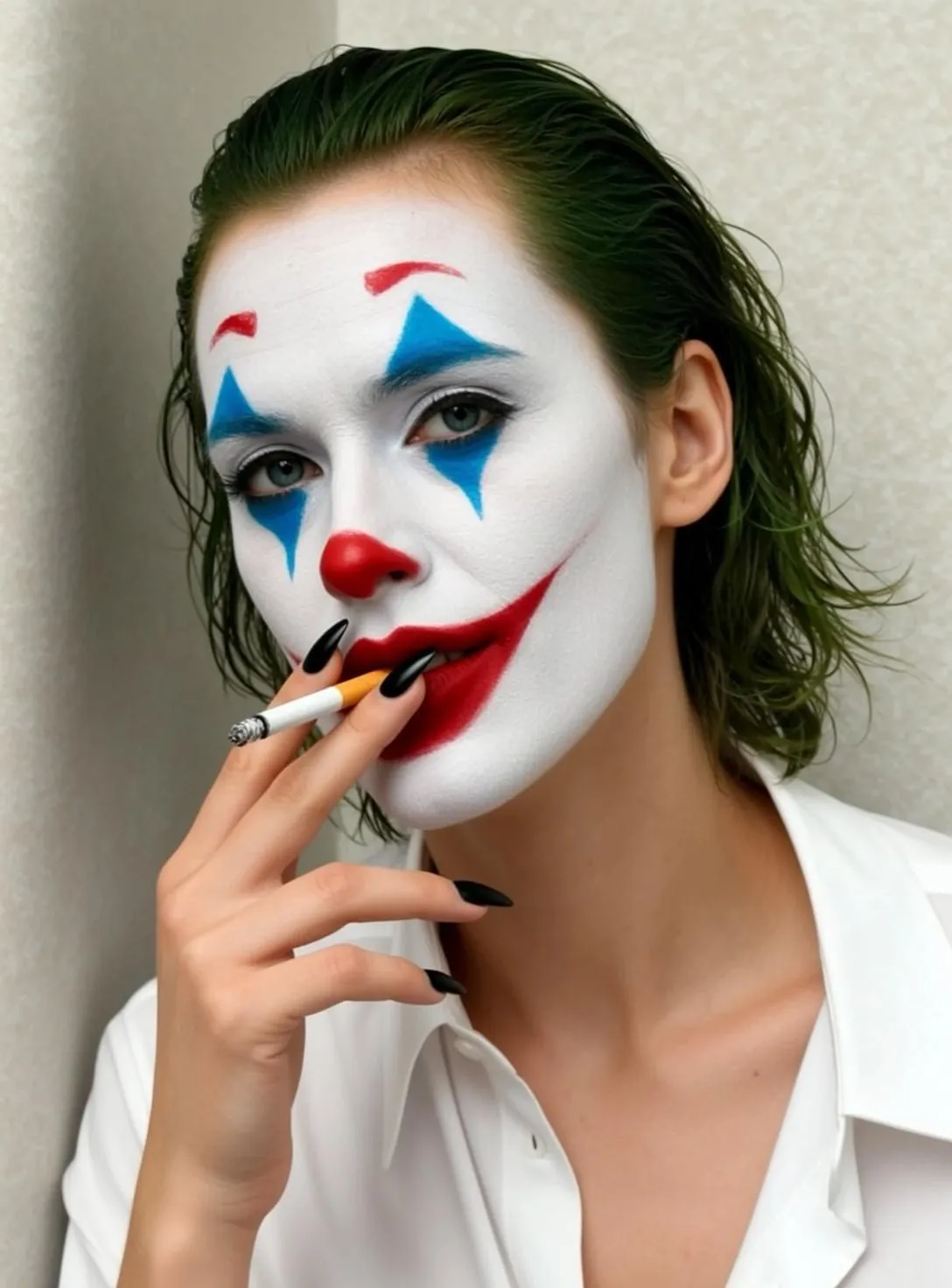 Halloween Makeup White Paint Clown Short Dark
