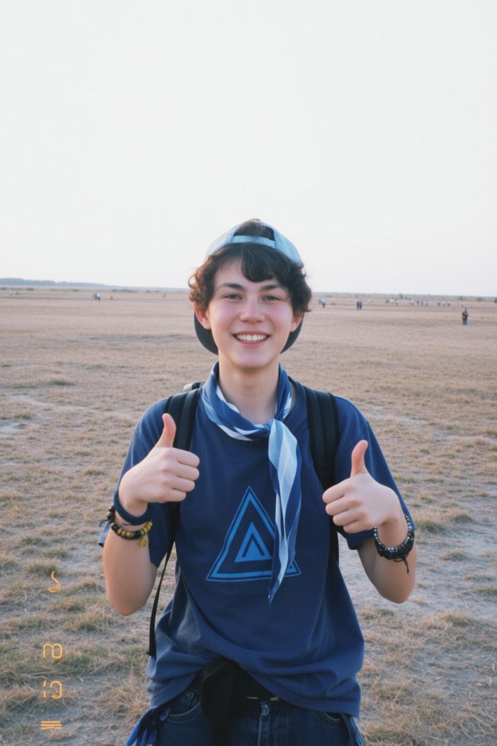 Explore Young Stands Facing Wide Joyful Smile
