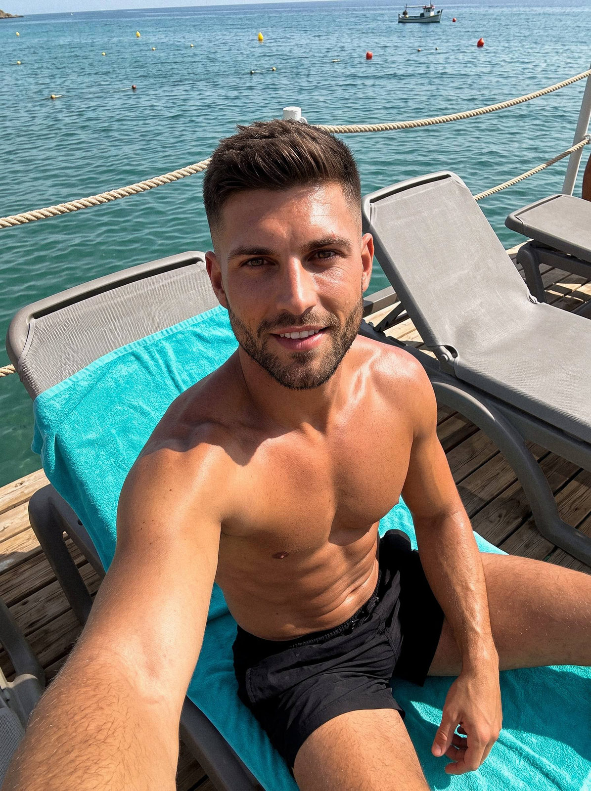Beach Pier Selfie With Turquoise Sea