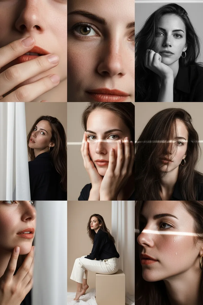 Intimate Beige Studio Portrait Collection