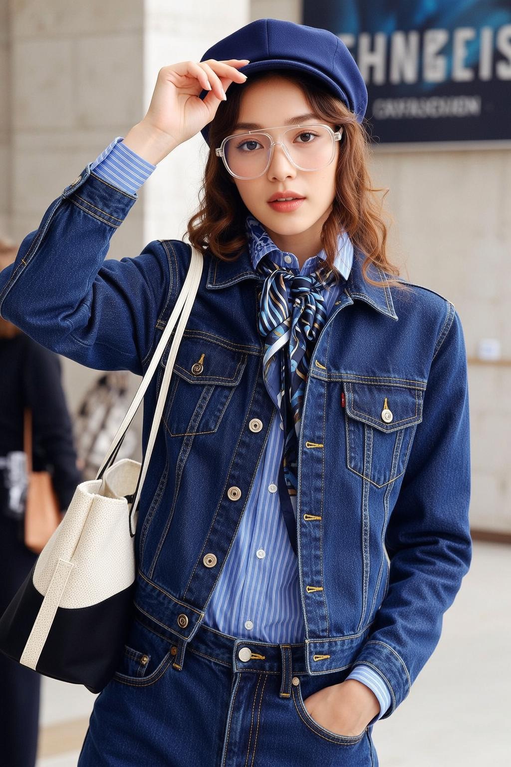 Blue Beret Scarf Portrait
