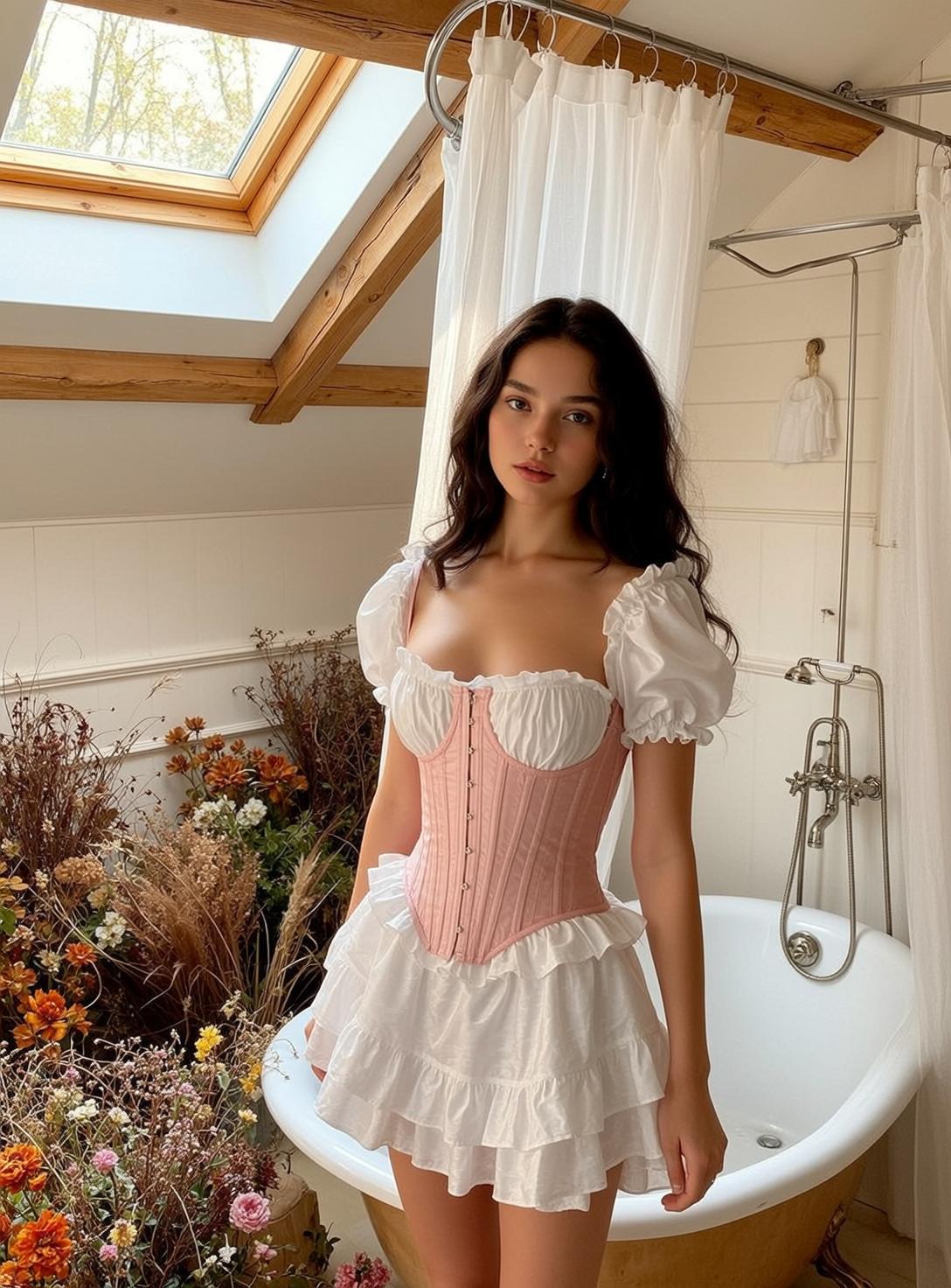 Pink Corset Bathroom Vintage Look