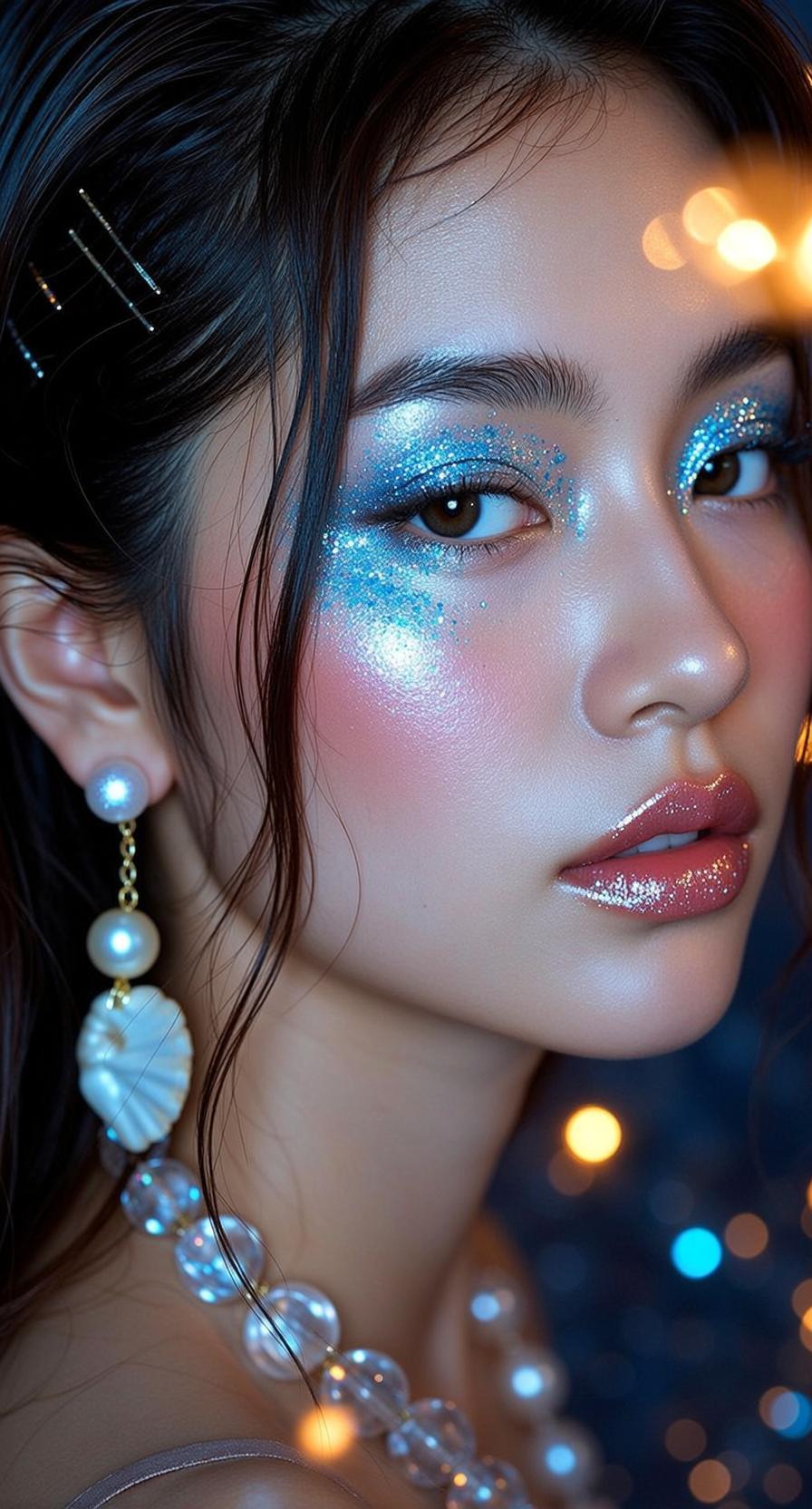 Pearl Earrings Beauty Closeup