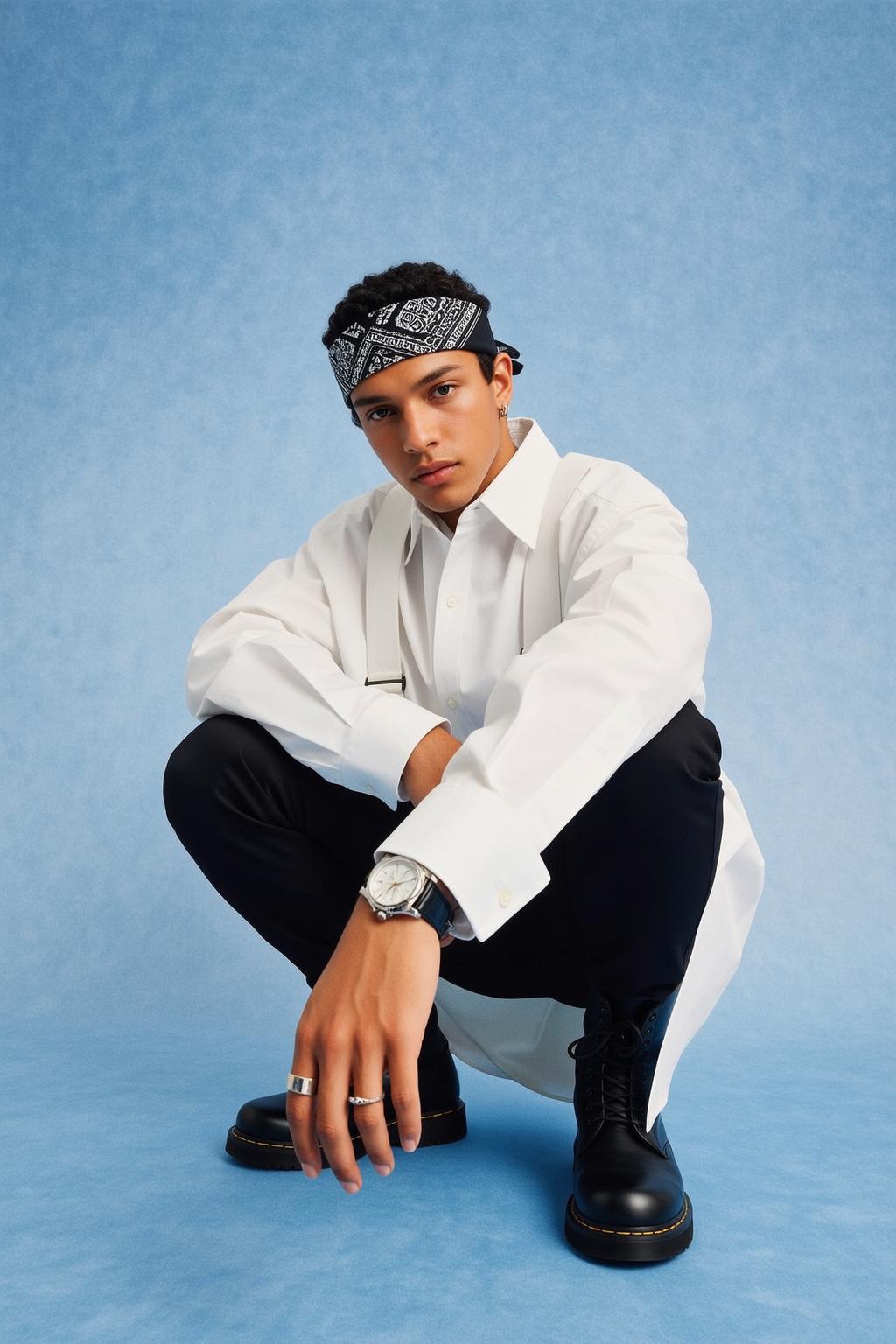Explore Low Squatting Facing Slightly Towards His