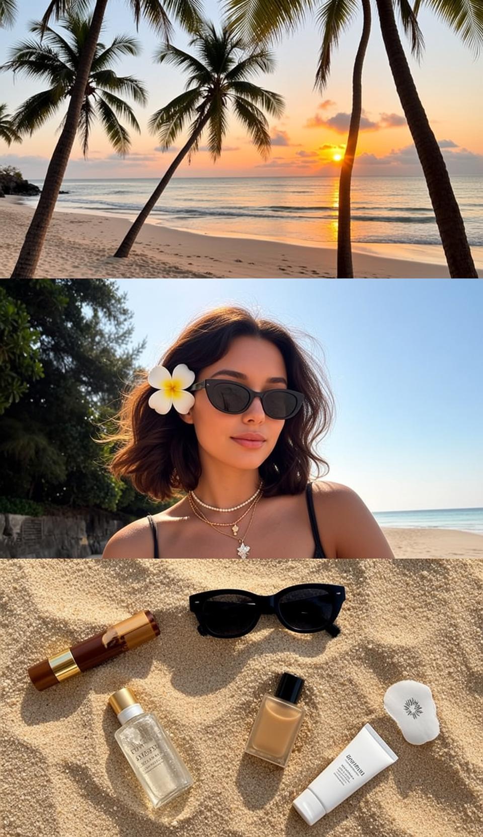 Black Bikini Tropical Sunset
