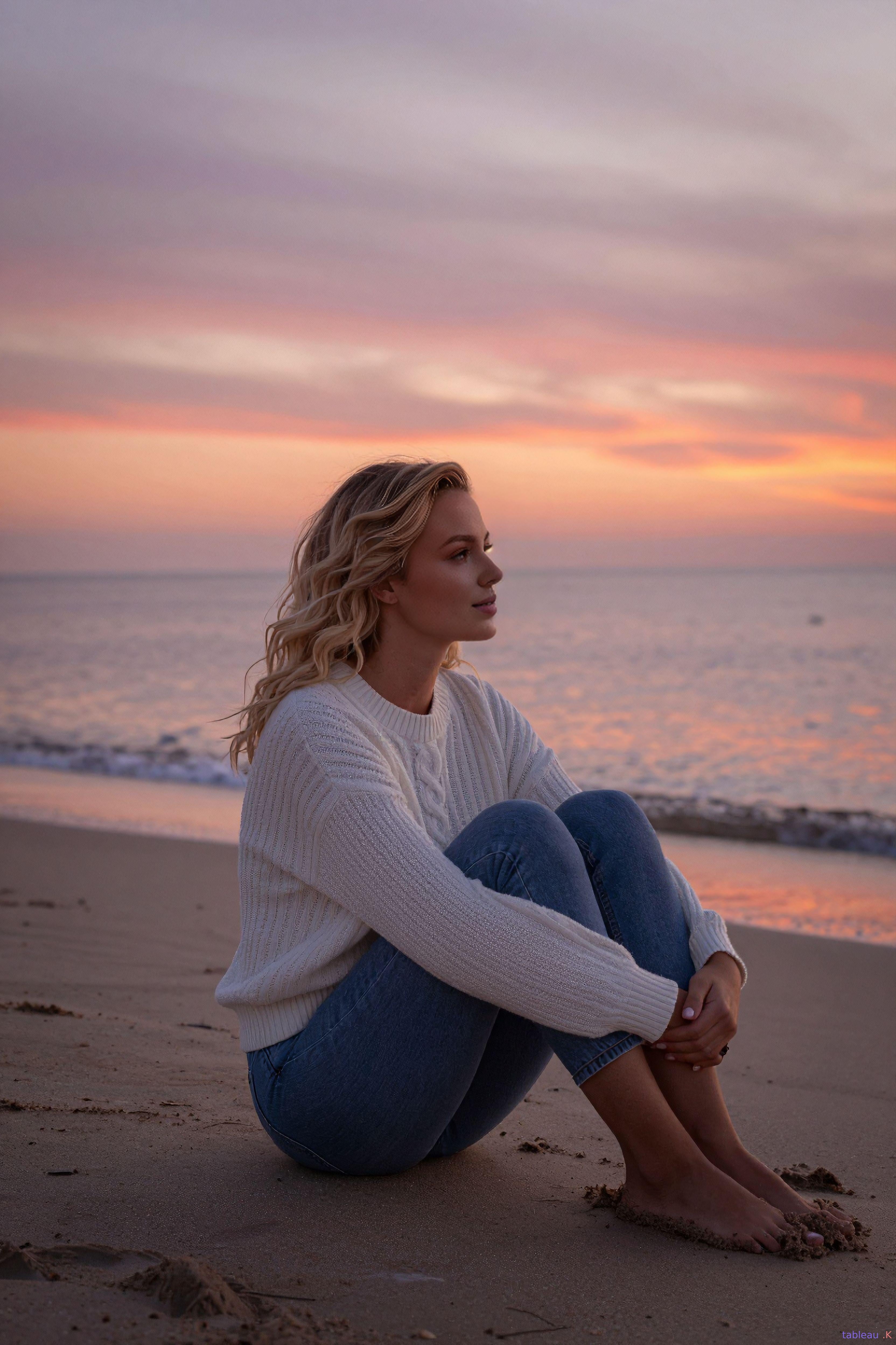 Beach Sunset Side Profile Lifestyle