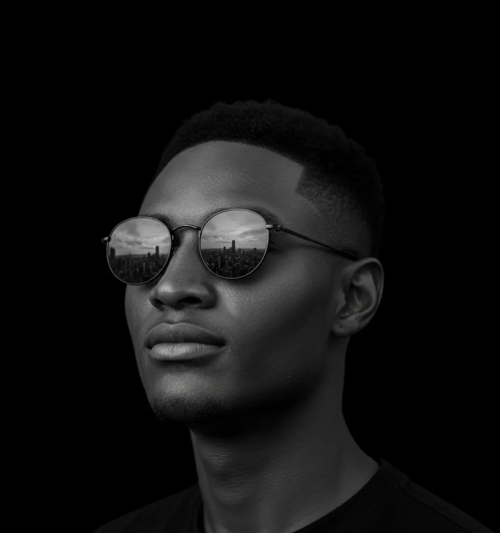 Dramatic Black And White Portrait