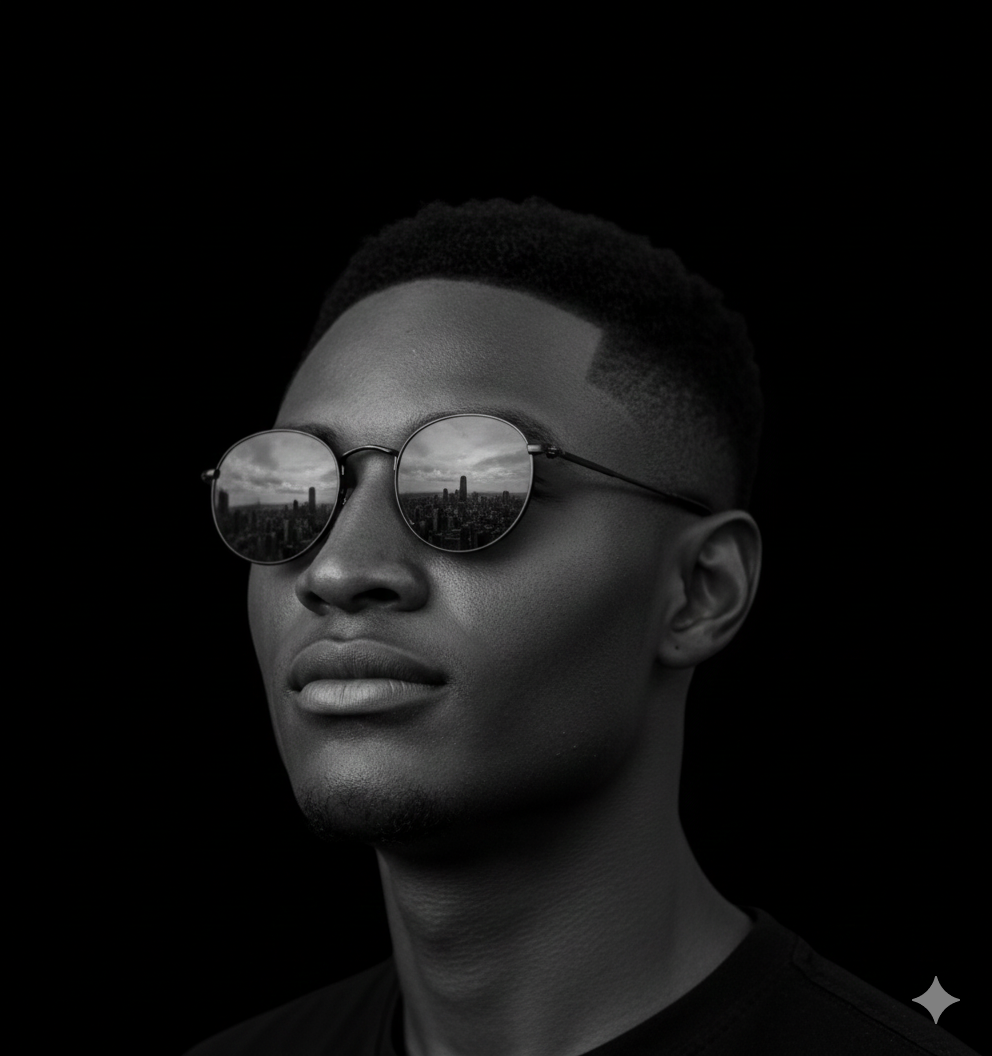 Dramatic Black And White Portrait