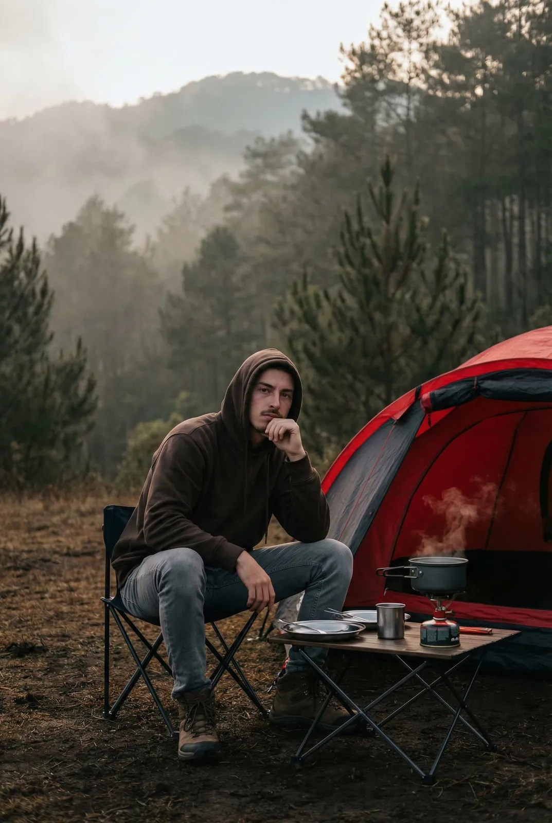 Moody Camping Portrait