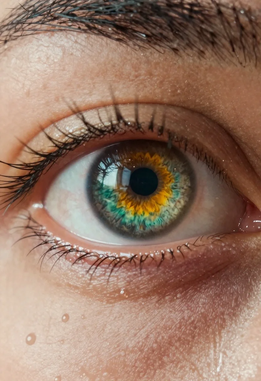 Extreme Close-up Portrait Human Eye With Intensely Detailed Iris Featuring reference photo