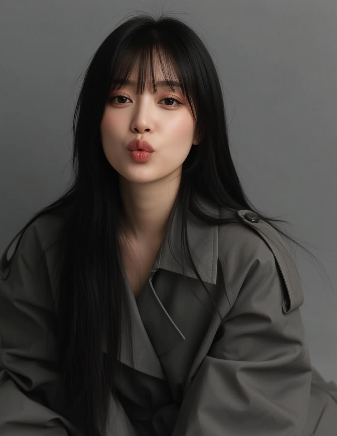 Grey Trench Studio Portrait