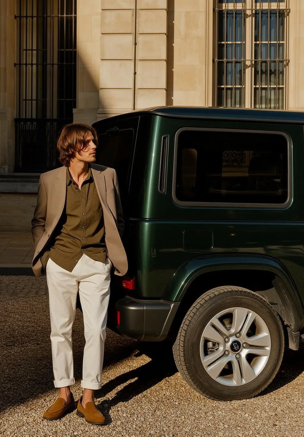 Blazer Leaning by City Car