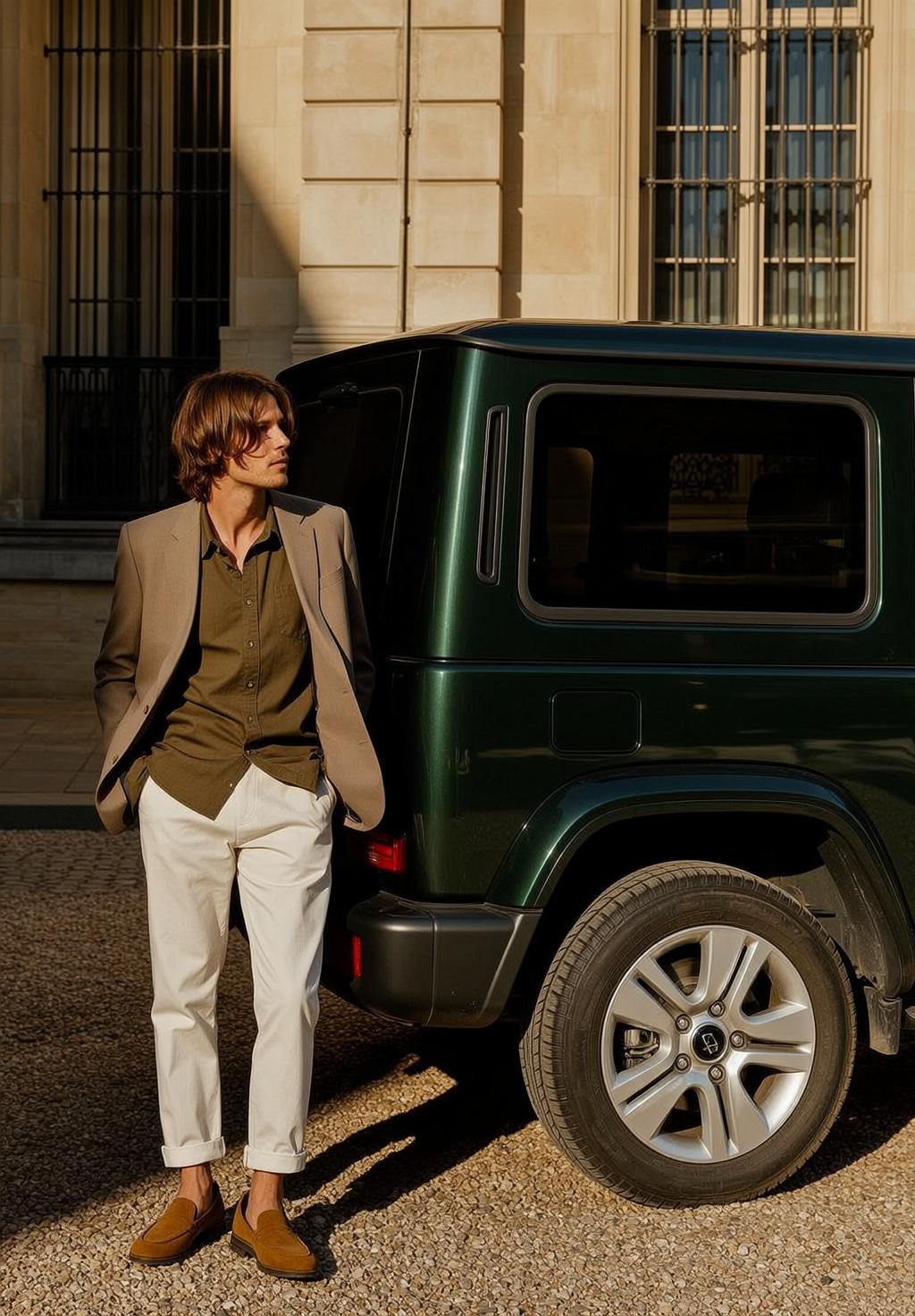 Blazer Leaning by City Car