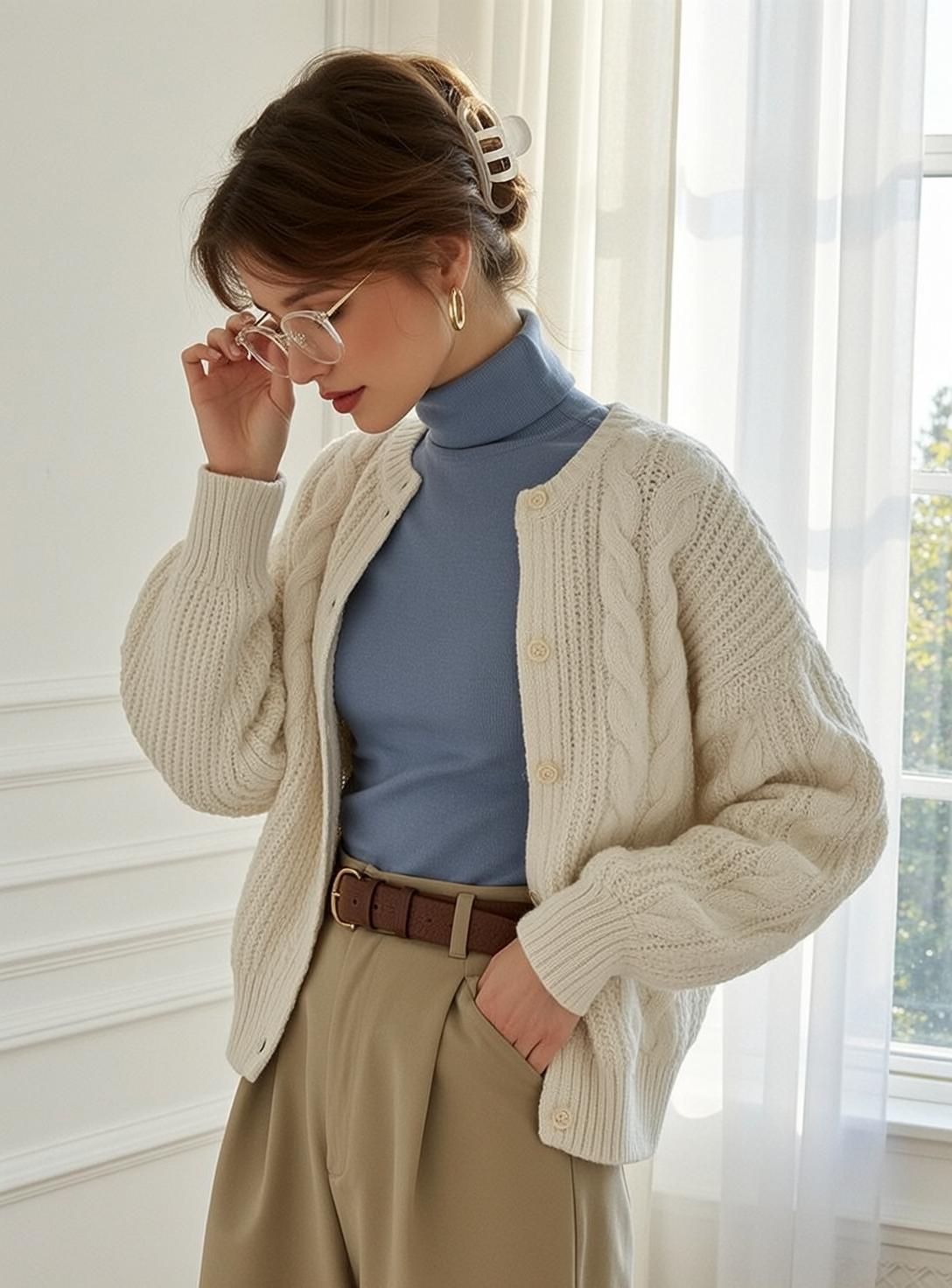 Autumn Young Brown Pulled Back Bun Claw