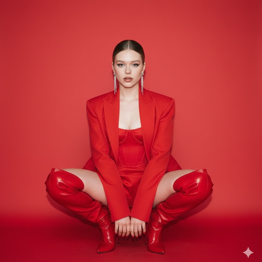 Red Suit Woman Red Wall 8k pack preview