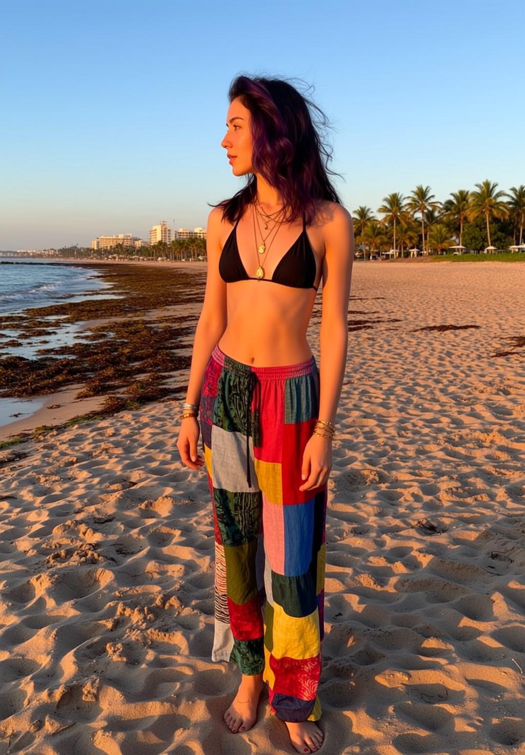 Beach Golden Hour Purple Streaks Bikini