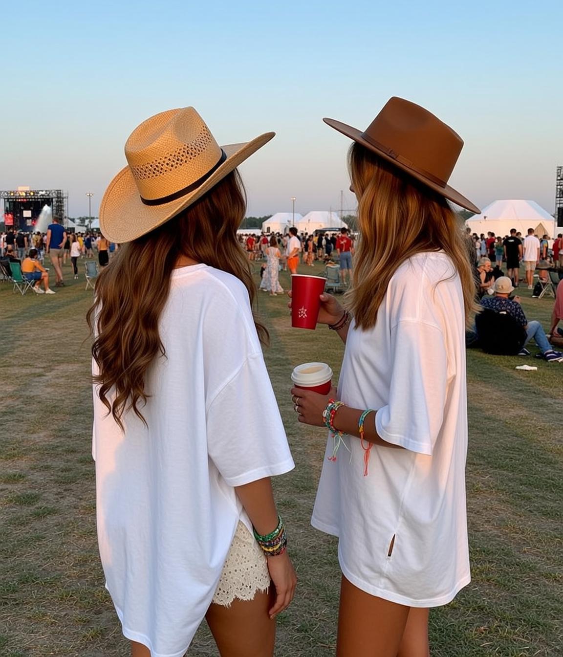 Cowgirl Two Women Stand Facing Each Other