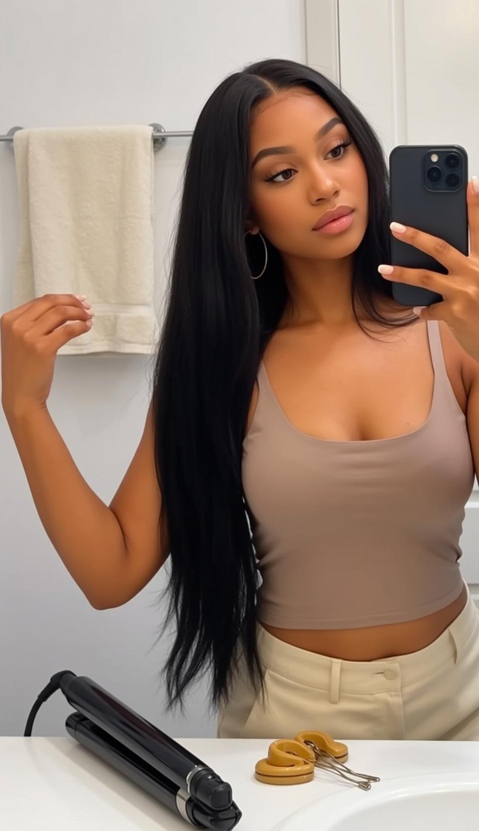 Explore Medium Captures Holding Smartphone Her Right