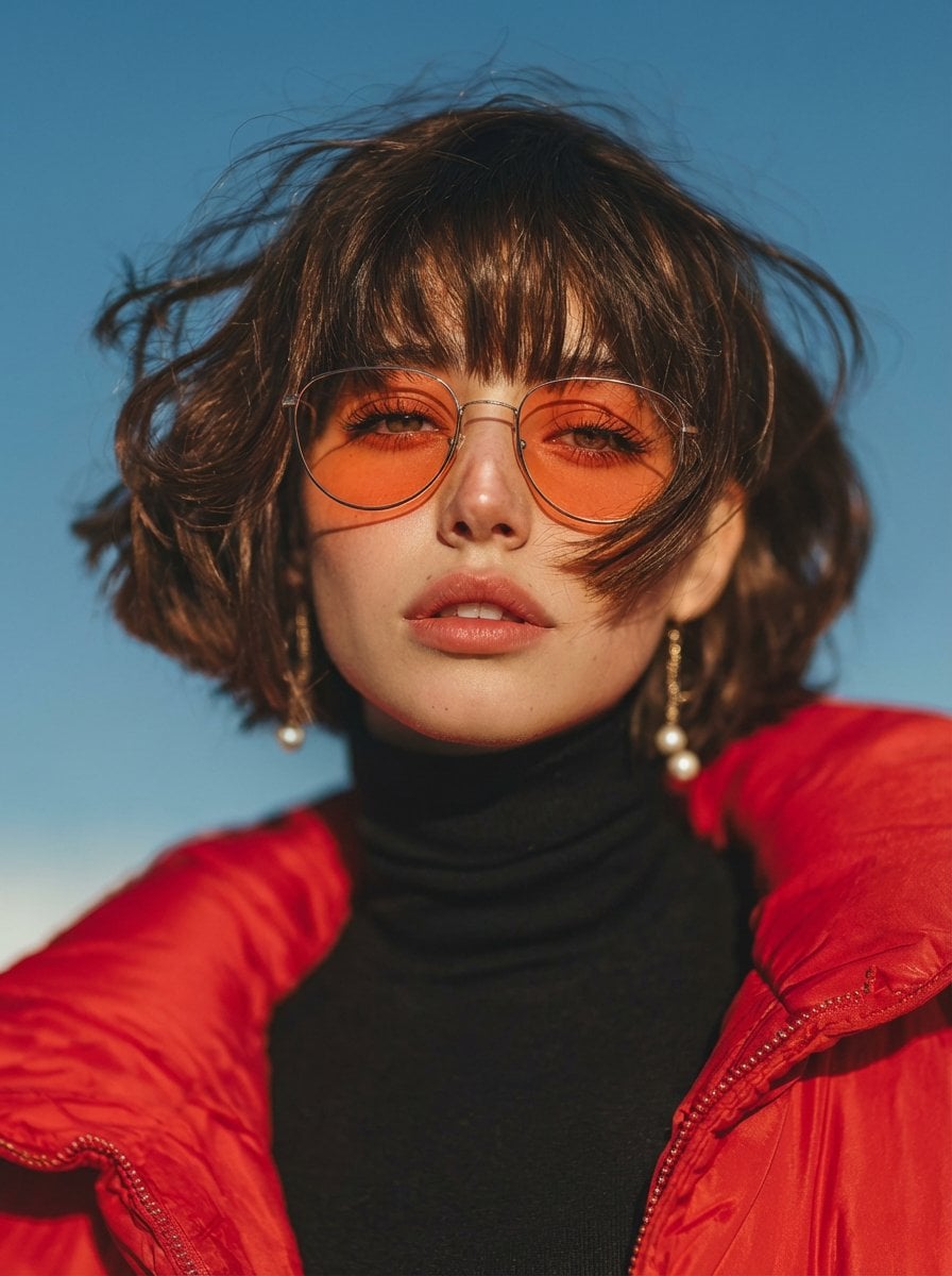 Red Puffer Jacket Golden Hour