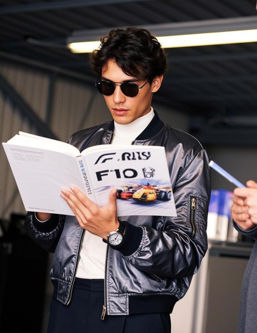 Bomber Jacket Reading Scene