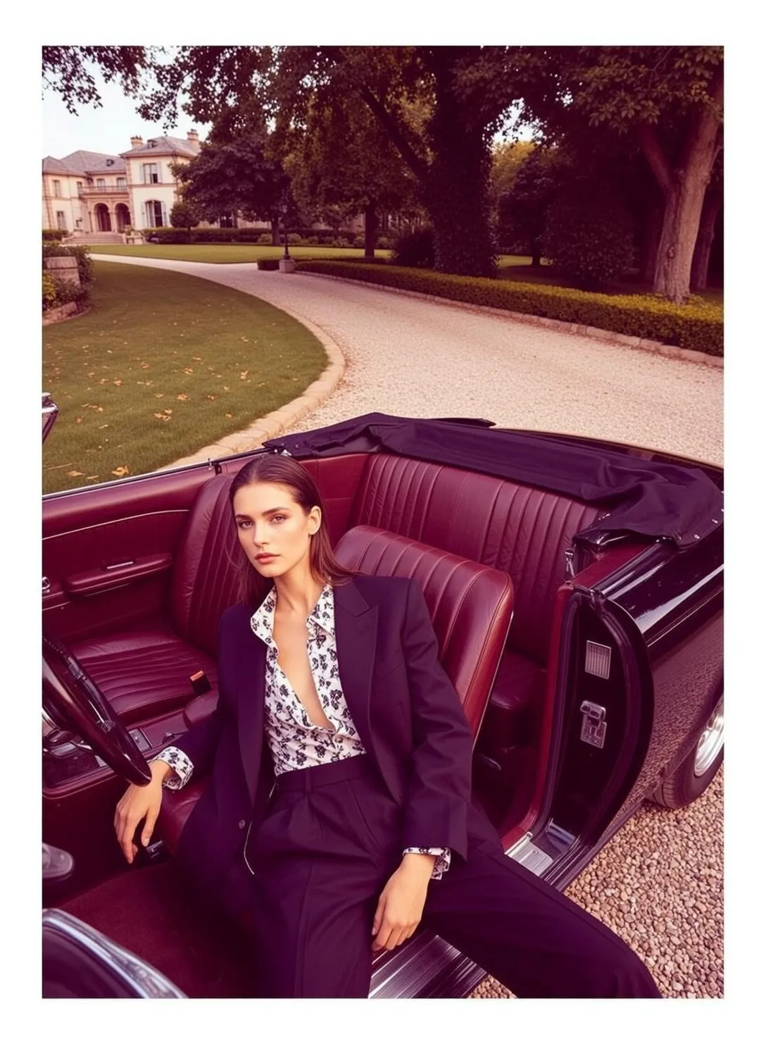 Vintage Convertible Driver Portrait