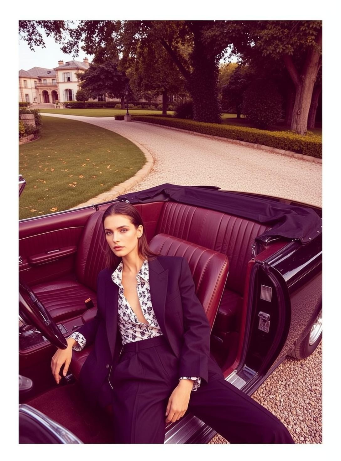 Vintage Convertible Driver Portrait reference photo
