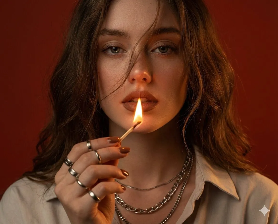 Makeup And Rings In Fashion Portrait