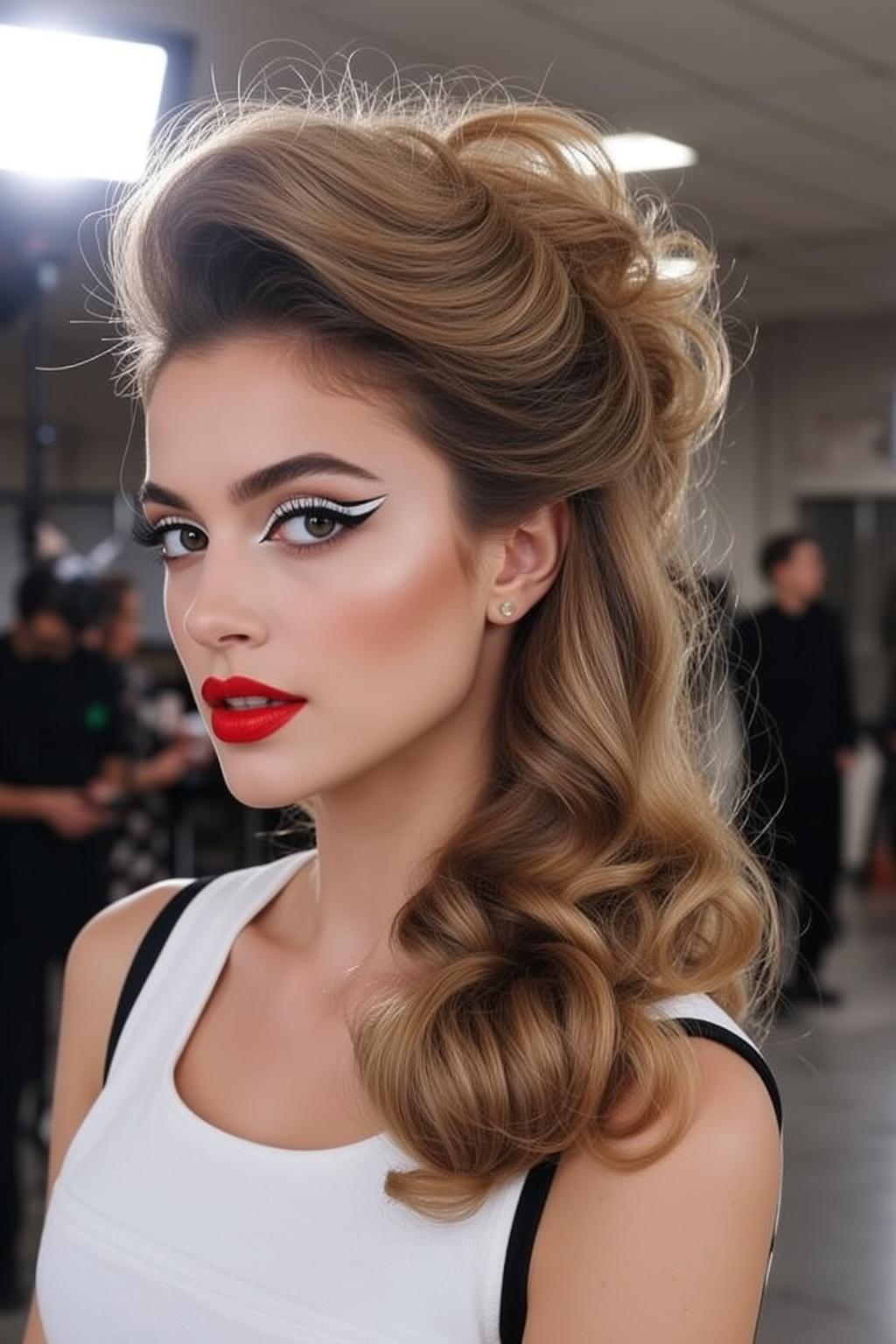 Hair Salon Young Blonde Styled Curls Fair