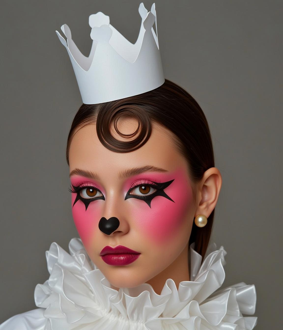 White Collar Clown Makeup Study