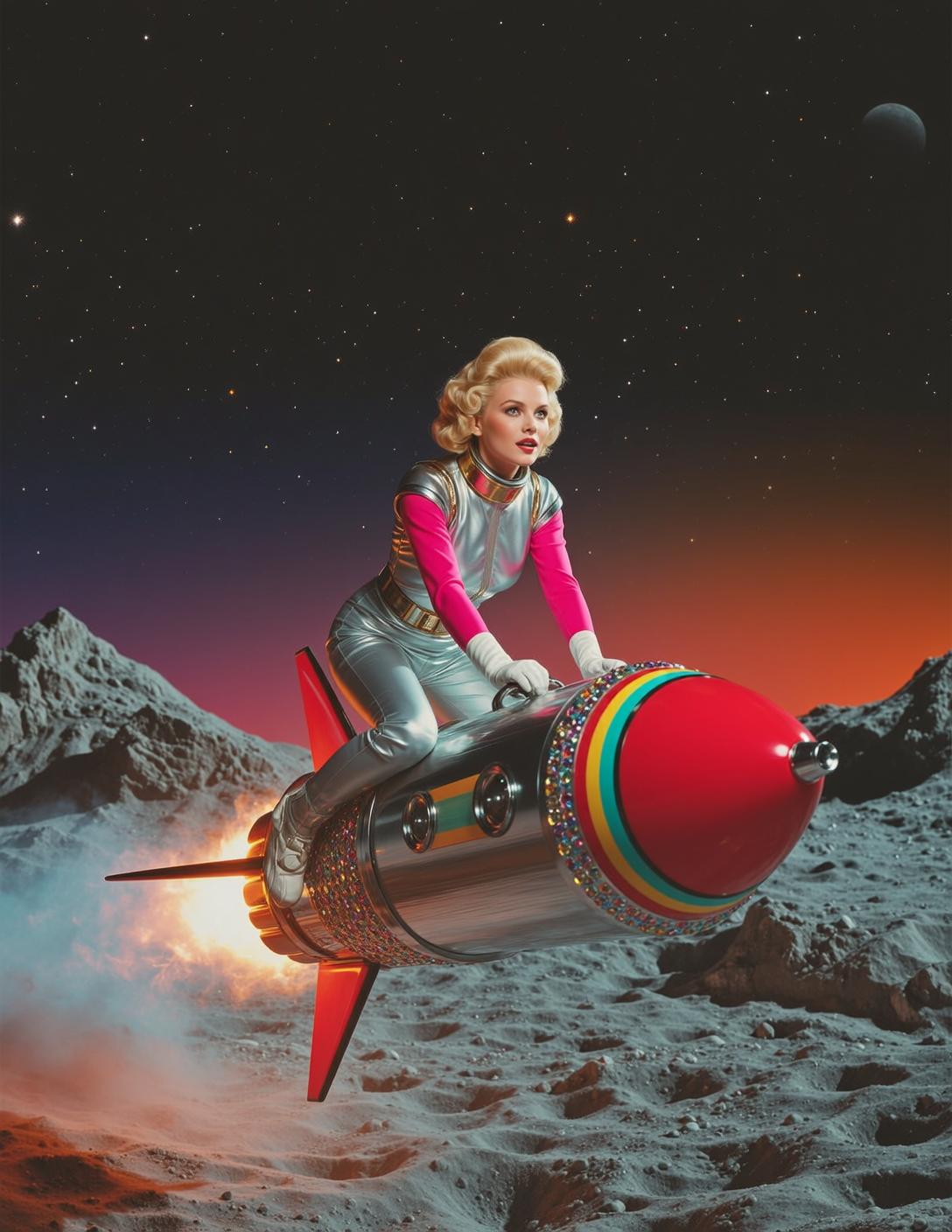 Retro Space Suit Rocket Ride