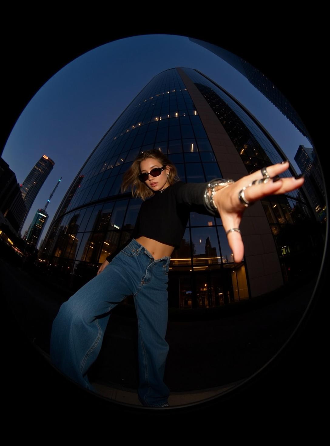 Night City Sunglasses Street Pose