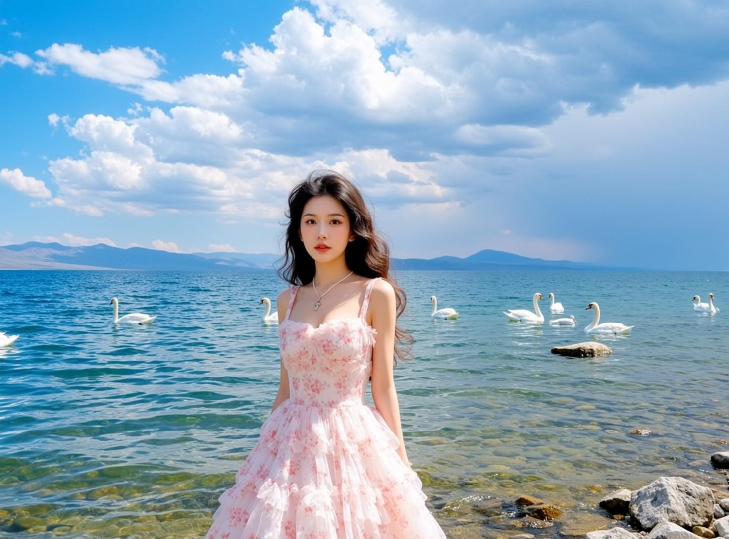 Pink Floral Dress Lake Shore