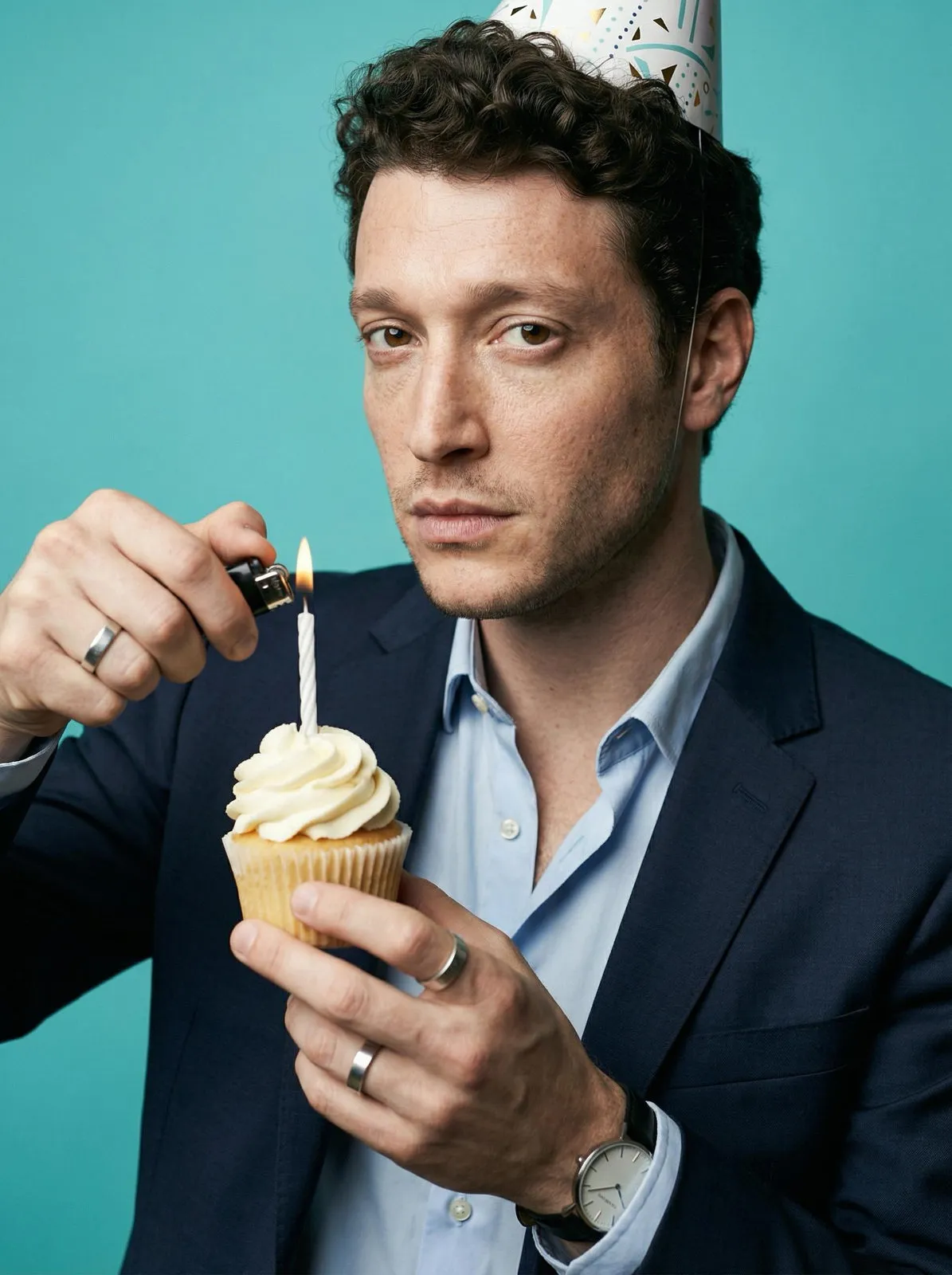 Man Cupcake Candle Studio Portrait Photorealistic