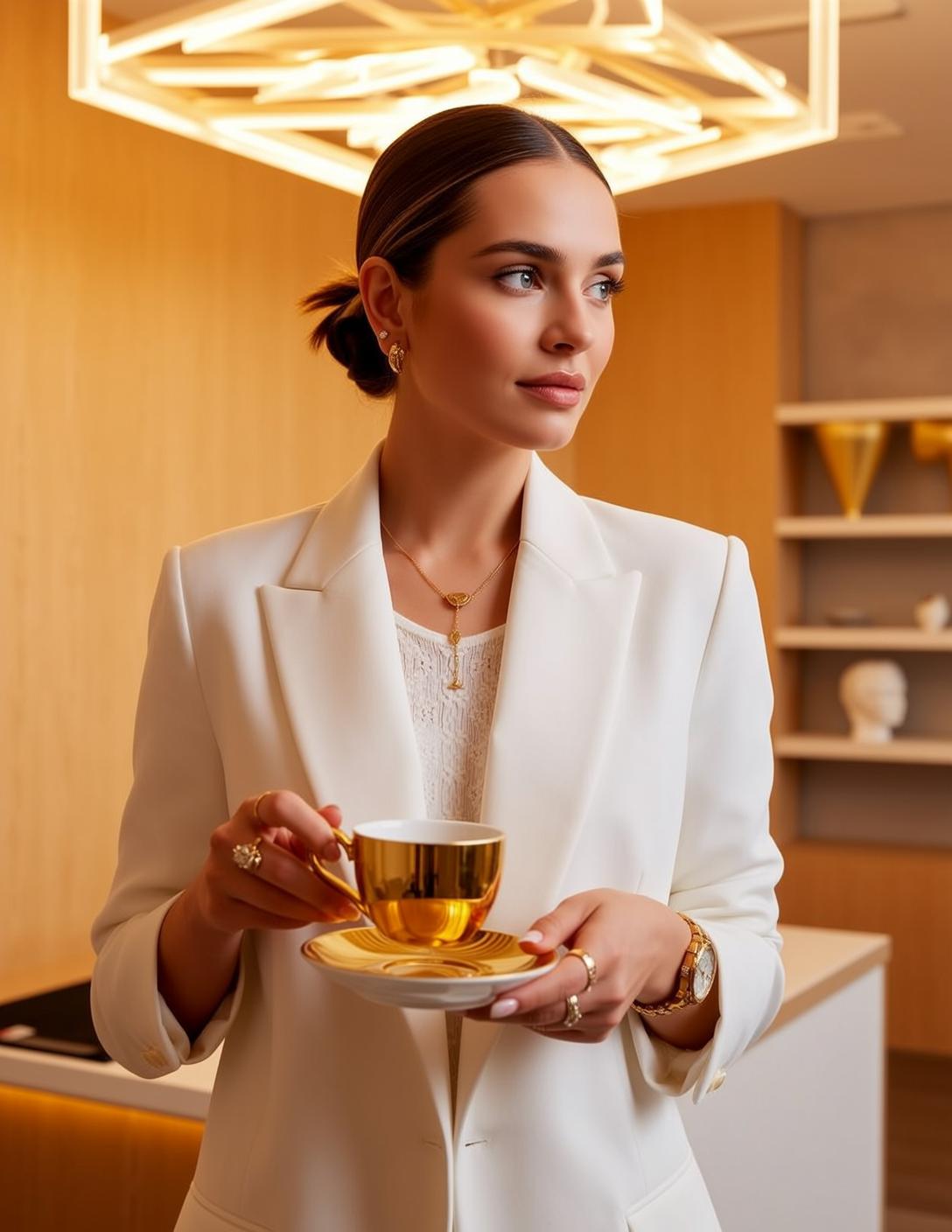Luxury Young Brown Pulled Back Bun Fair