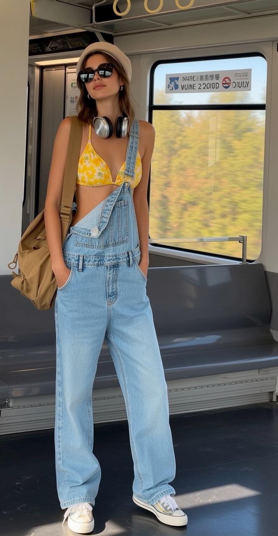 Casual Young Brown Shoulder-length Fair Yellow Floral