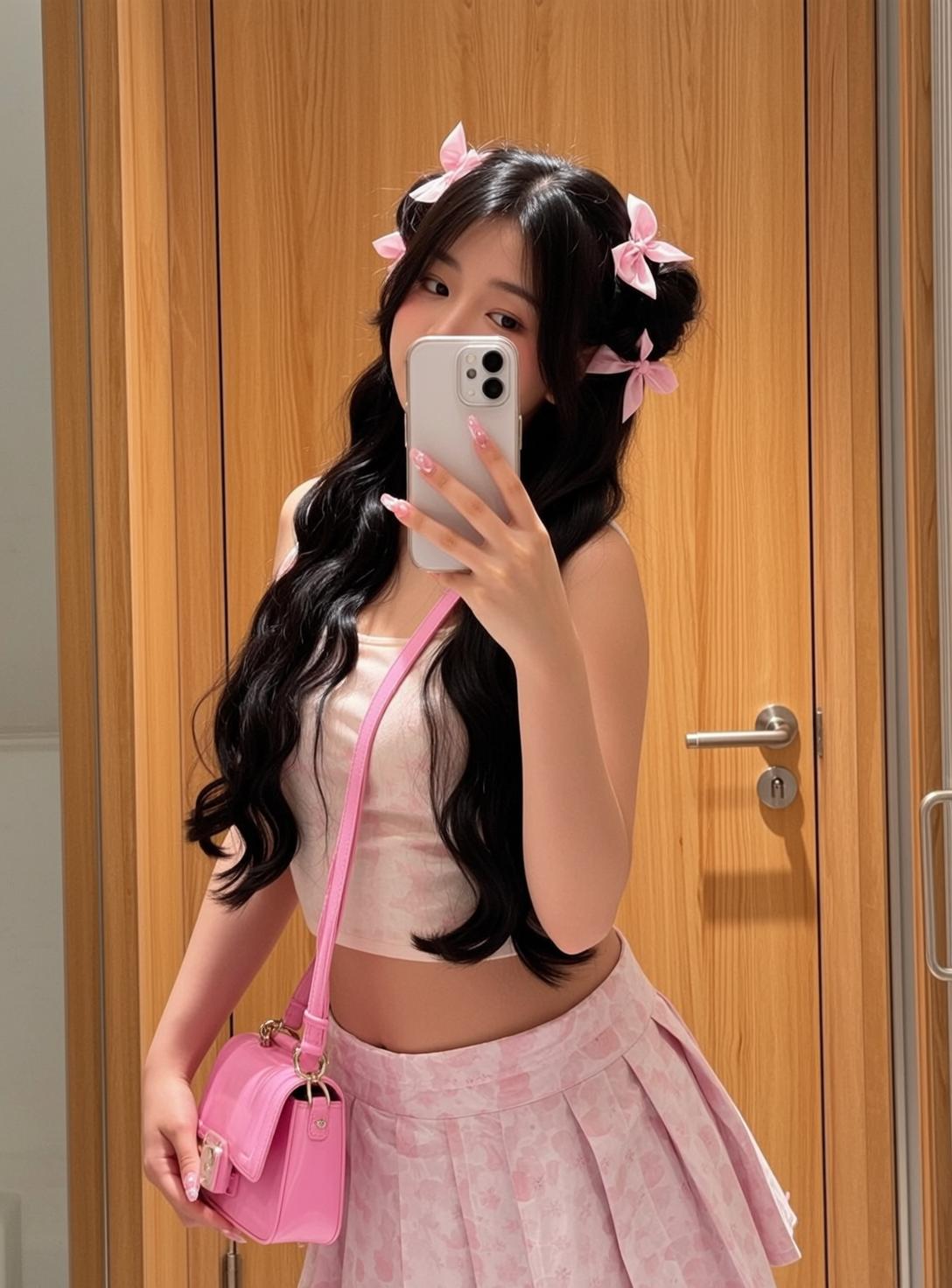 Pink Floral Selfie Doorway