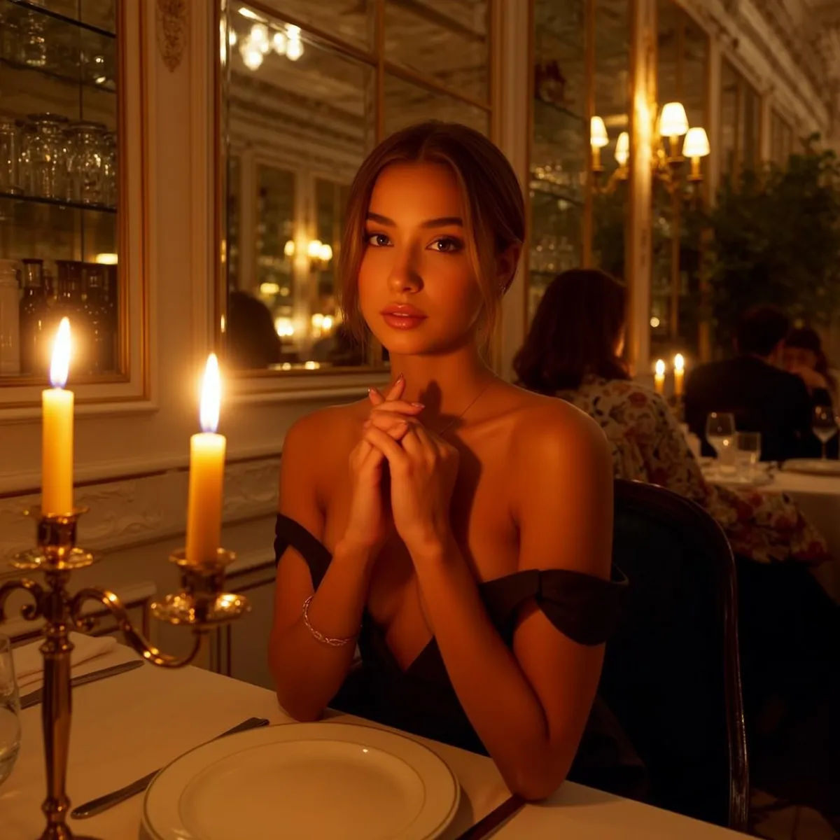 Makeup And Necklace And Bracelets At A Restaurant