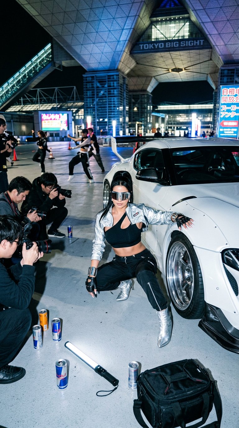 Tokyo Big Sight Futuristic Silver Outfit Low Angle