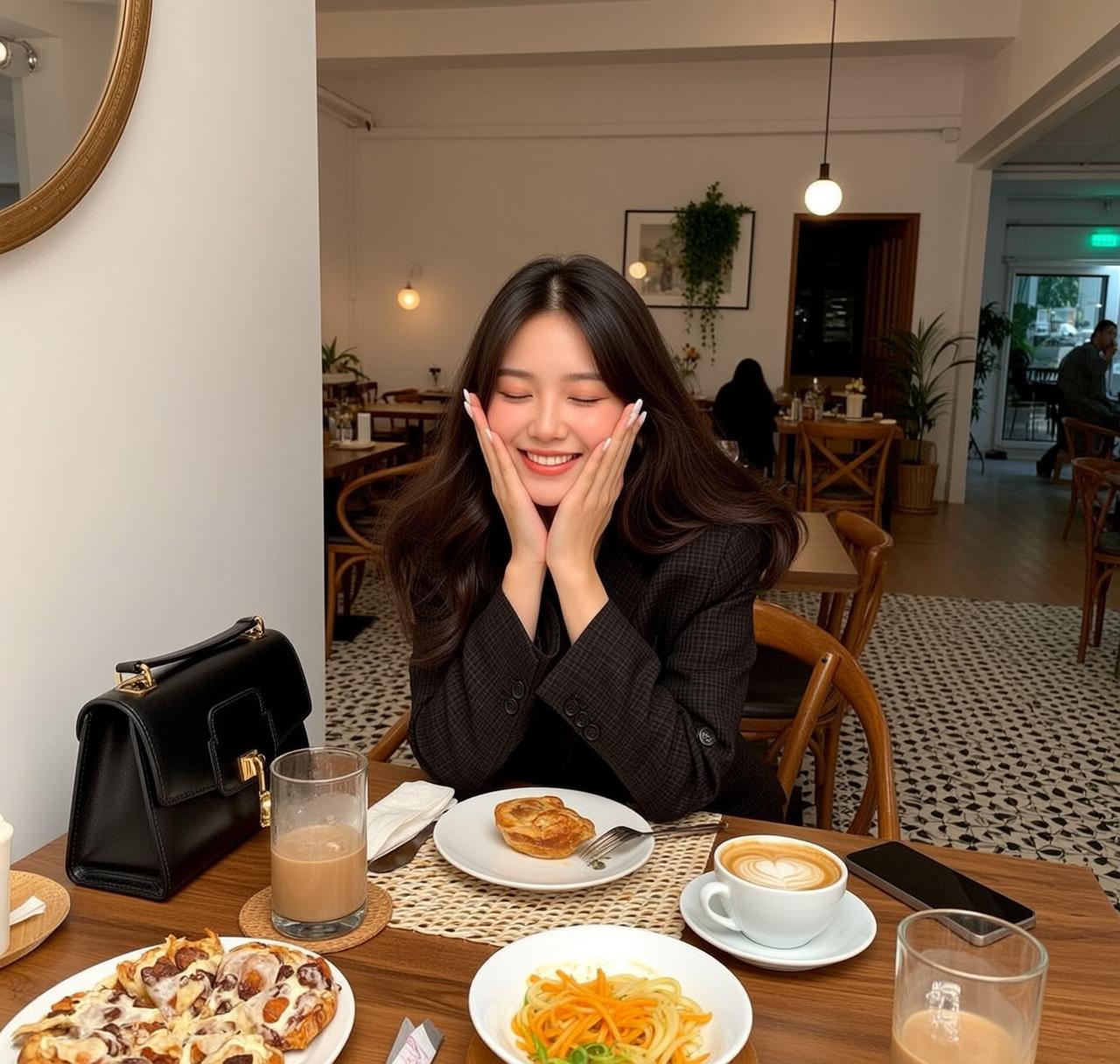 Cafe Table Happy Portrait
