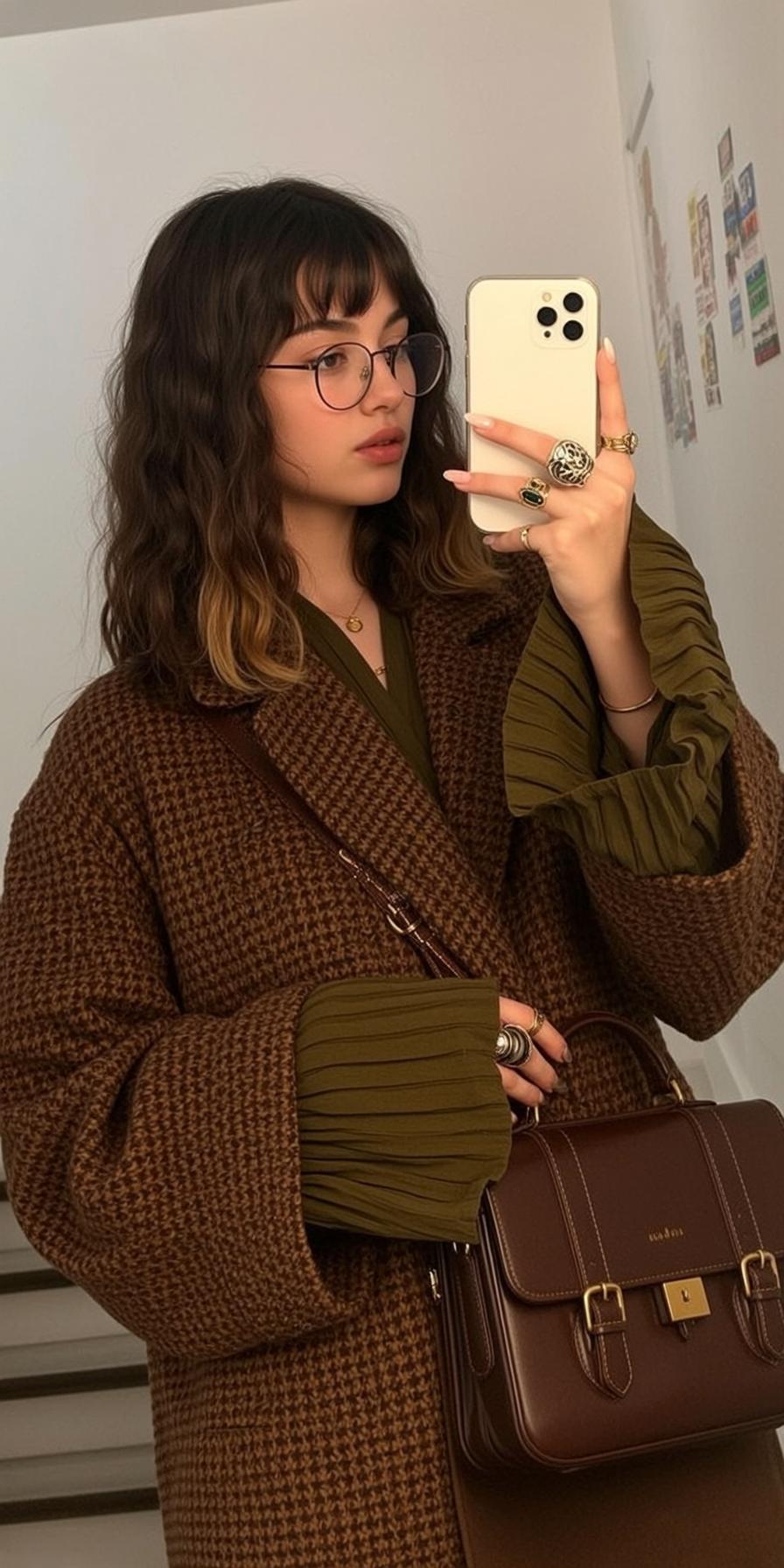 Autumn Young Dark Brown Wavy Bangs Fair