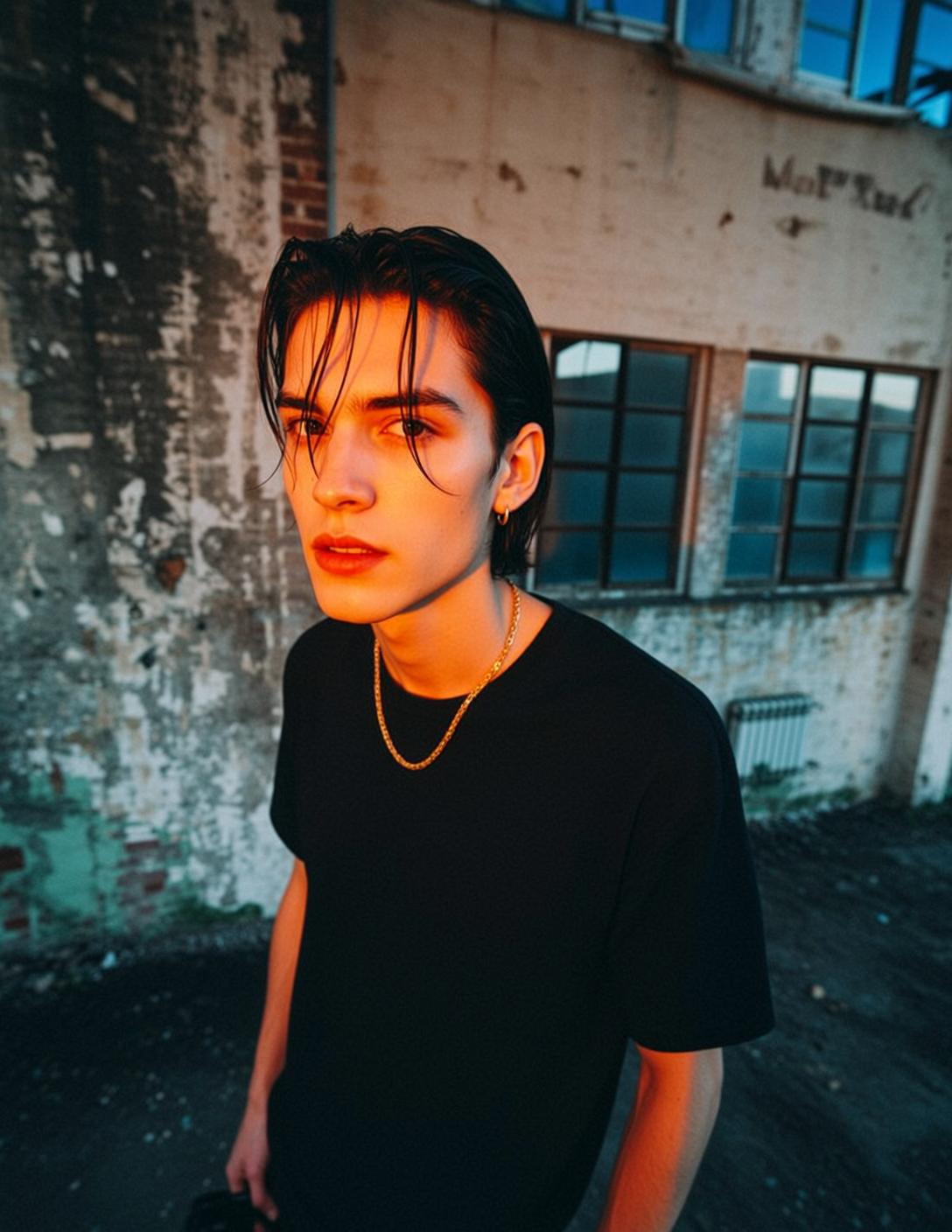 Wet Hair Gold Chain Look