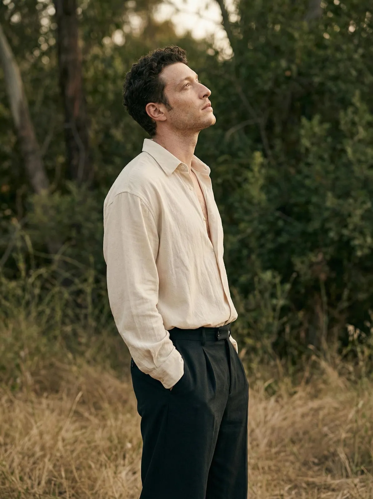 Profile Sky Gaze Cream Shirt Wide Pants